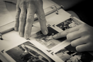 Remembering loved ones through photographs.