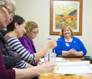 Staff from Hospice of Santa Cruz County sit in with Julie Wickline, director of education and staff development at Ohio's Hospice. Julie discusses educational practices at Ohio's Hospice.