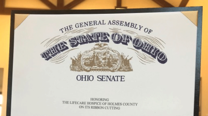Ohio State Senate Honor Plaque