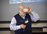 Veteran Watching Virtual Memorial Tour