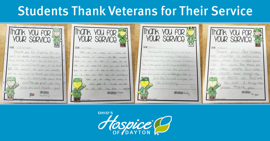 Students Thank Veterans for Their Service - Ohio's Hospice of Dayton