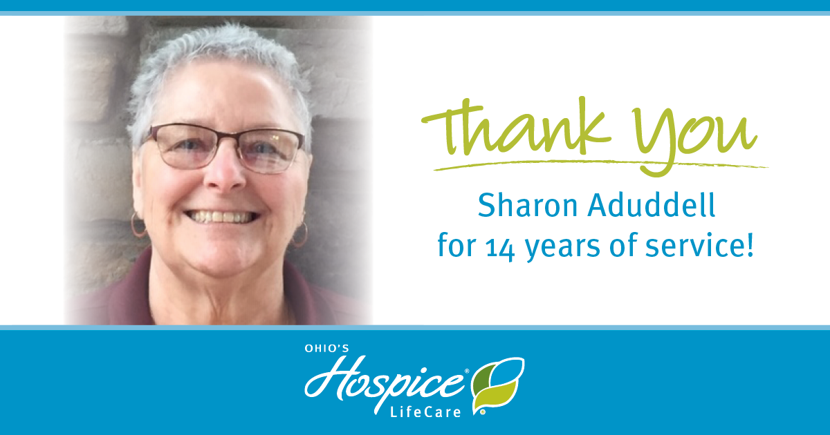 Thank you Sharon Aduddell for 14 years of service! - Ohio's Hospice LifeCare