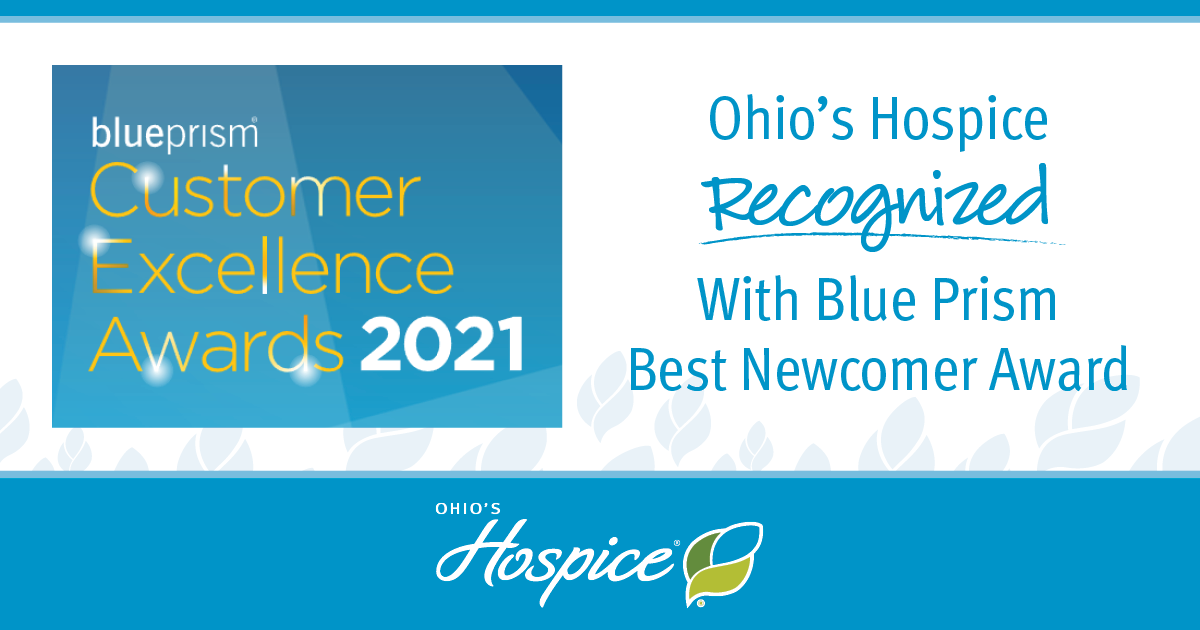 Ohio's Hospice Recognized With Blue Prism Best Newcomer Award