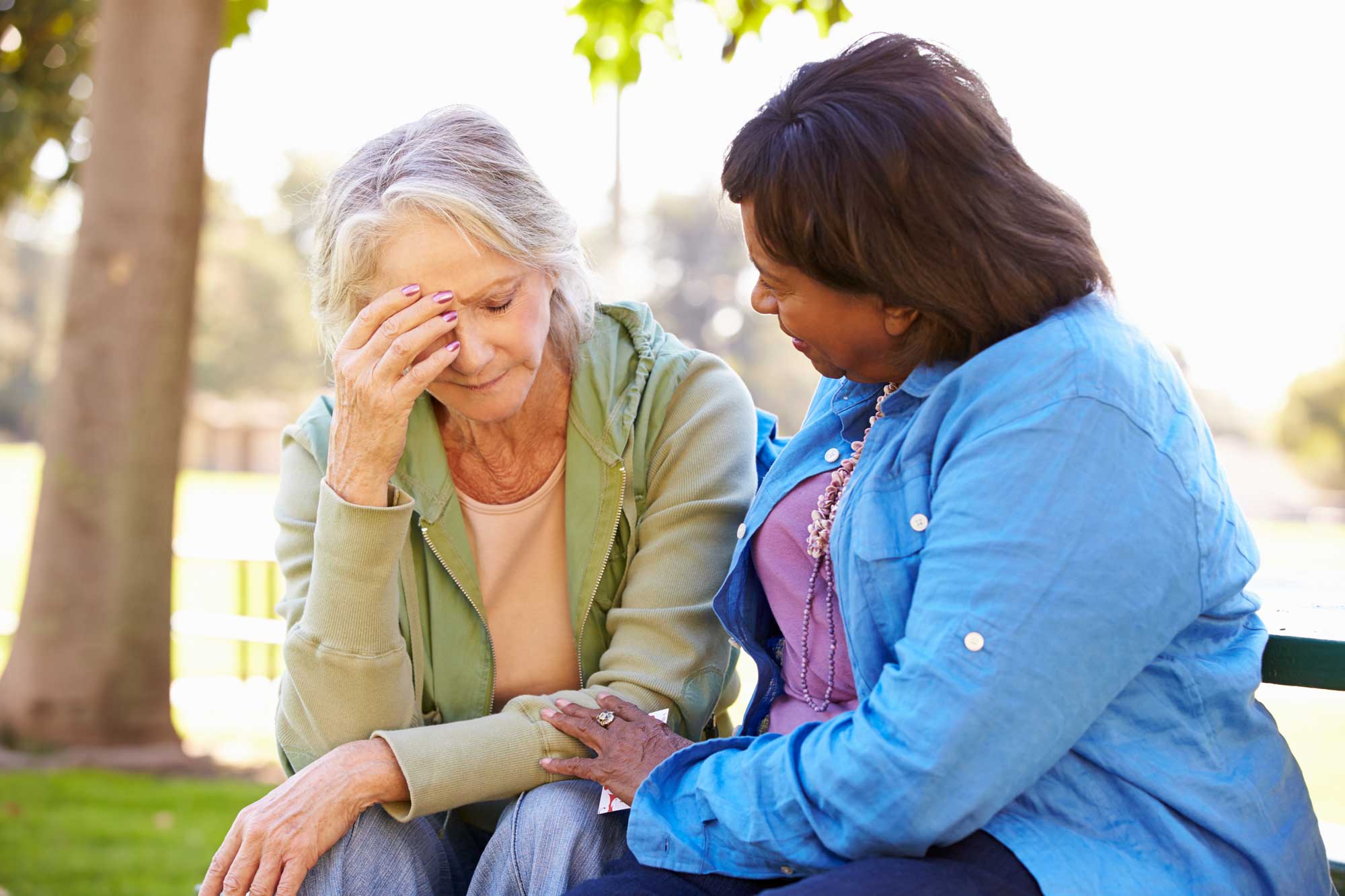 Woman consoling grief