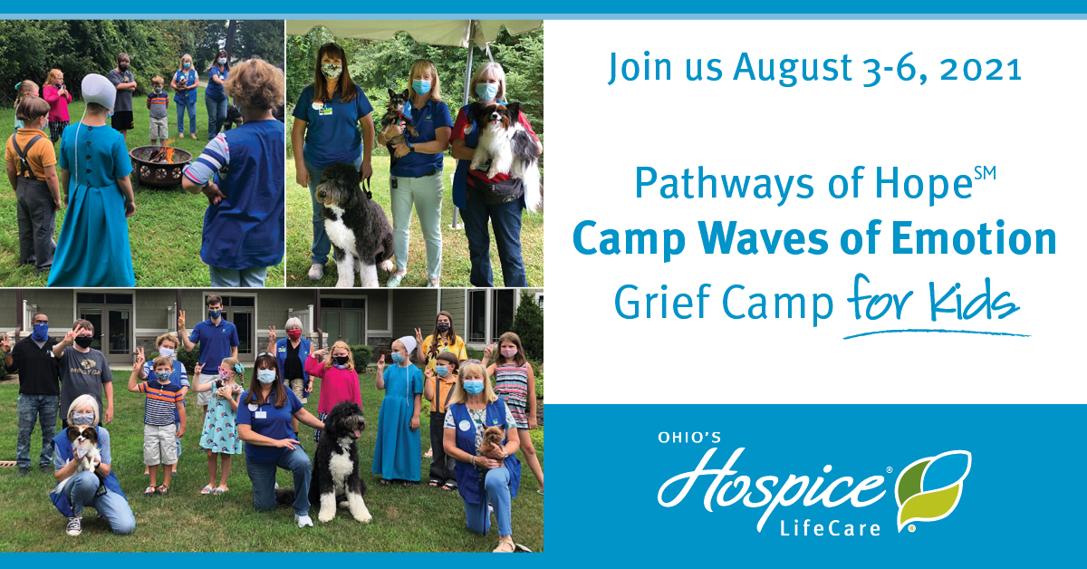 Join us August 3-6, 2021 - Pathways of Hope Camp Waves of Emotion: Grief Camp for Kids - Ohio's Hospice LifeCare