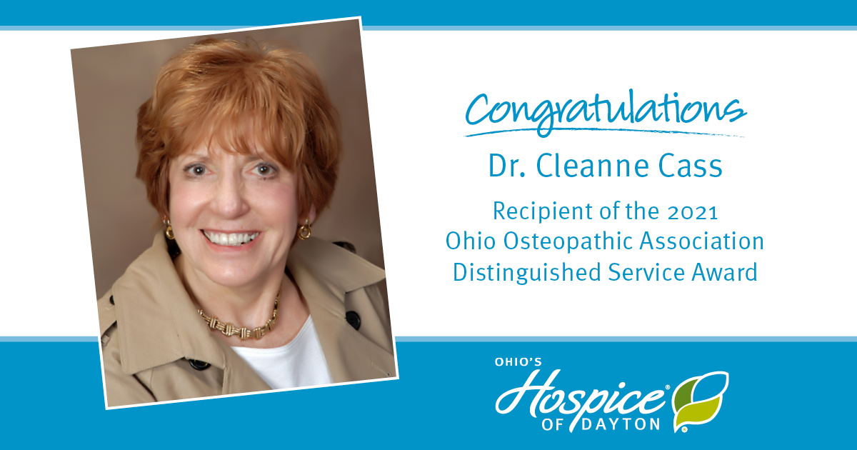Congratulations to Dr. Cleanne Cass! - Ohio's Hospice of Dayton