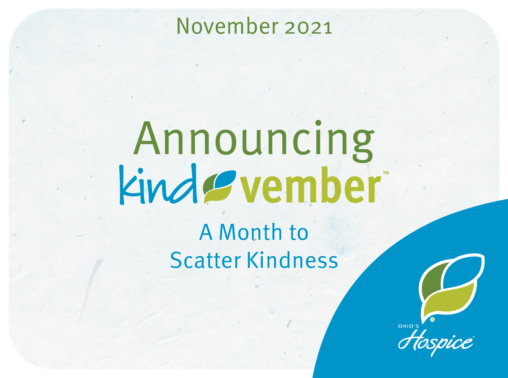 Announcing Kindvember - A month to Scatter Kindness - Ohio's Hospice