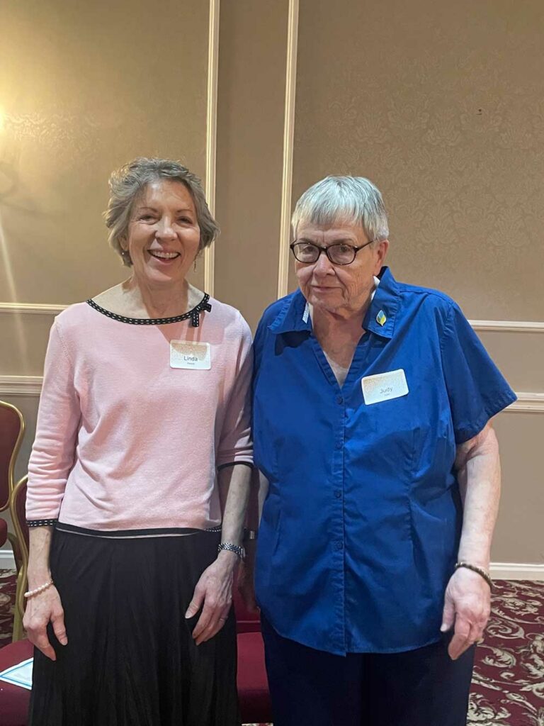 Linda Parrot (left) and Judy Cole (right) were recognized for 15 years of service at the Ohio’s Hospice of Dayton Volunteer Recognition Banquet in May.