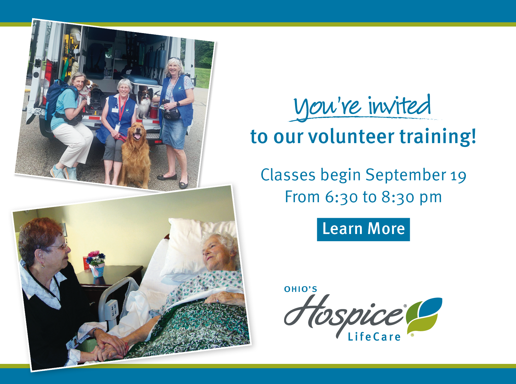 You're invtied to our volunteer training! Classes begin September 19.