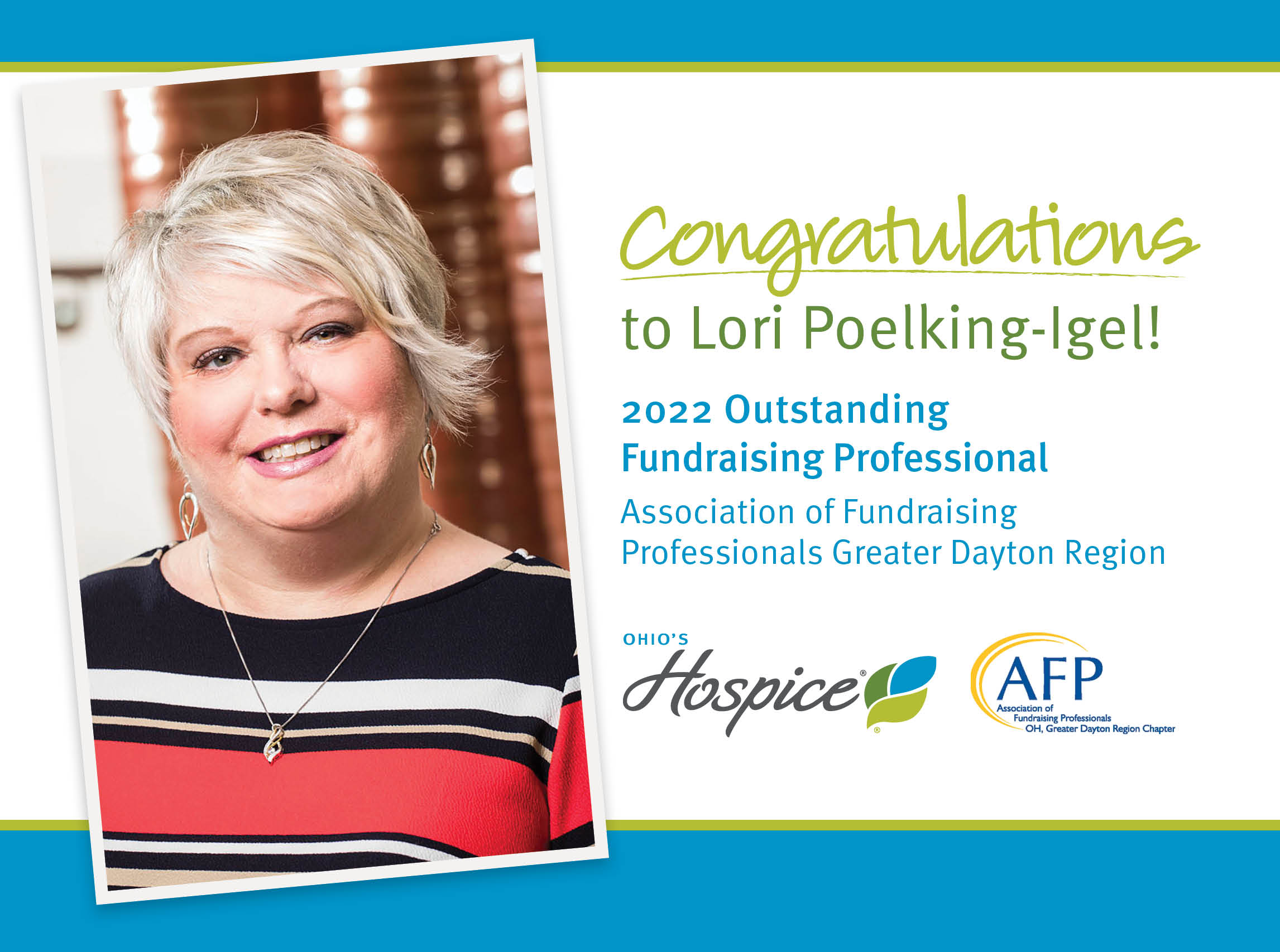 Congratulations to Lori Poekling-Igel! 2022 Outstanding Fundraising Professional | Ohio's Hospice