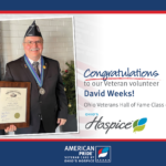 Congratulations to our Veteran volunteer David Weeks! Ohio Veterans Hall of Fame Class of 2022