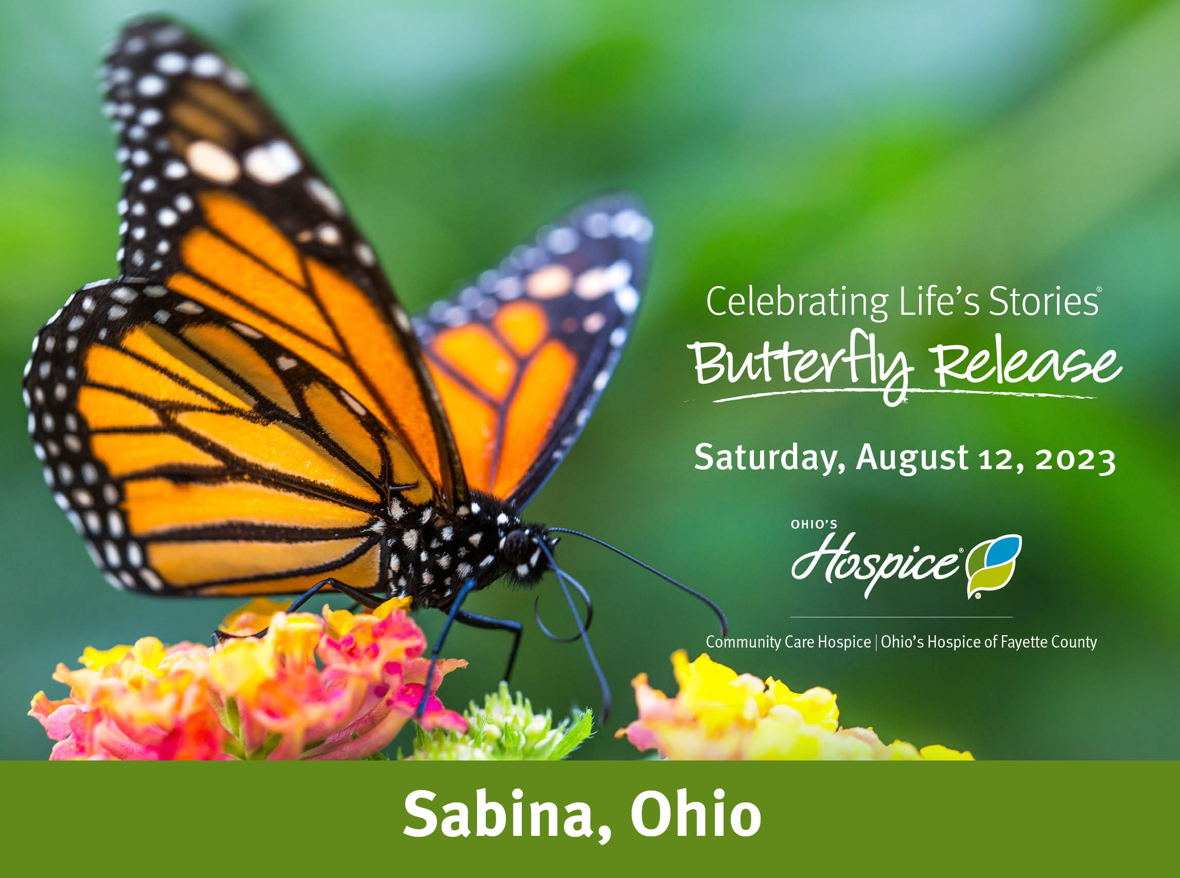 Celebrating Life's Stories Butterfly Release, Saturday, August 12, 2023, Ohio's Hospice, Community Care Hospice, Ohio's Hospice of Fayette County, Sabina, Ohio