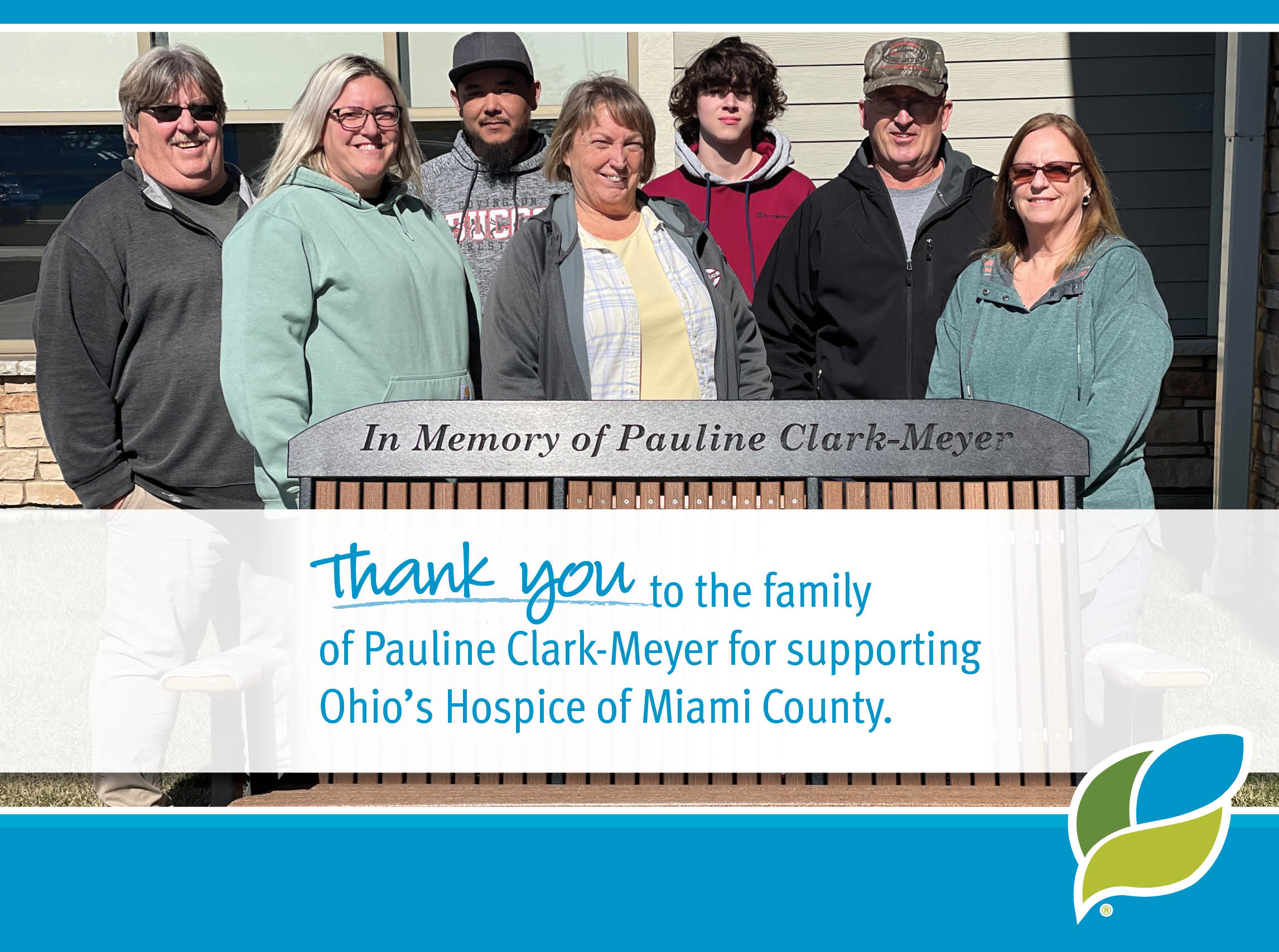 Thank you to the family of Pauline Clark-Meyer for supporting Ohio's Hospice of Miami County
