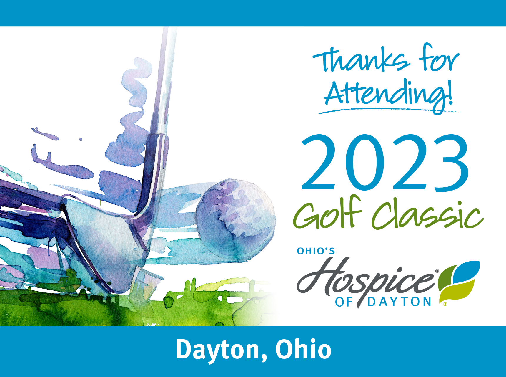 Thanks for Attending! 2023 Golf Classic. Ohio's Hospice of Dayton. Dayton, Ohio
