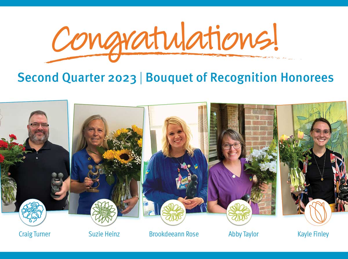Congratulations! Second Quarter 2023 Bouquet of Recognition Honorees. Ohio's Hospice