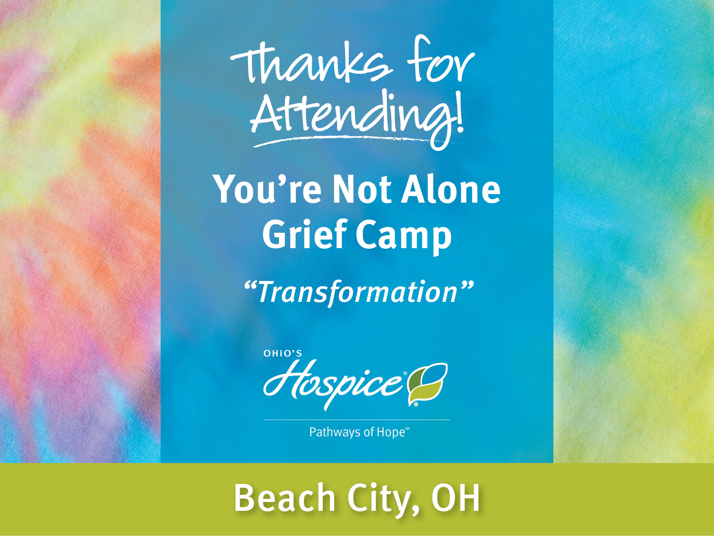 You're Not Alone Camp 25 Thank You