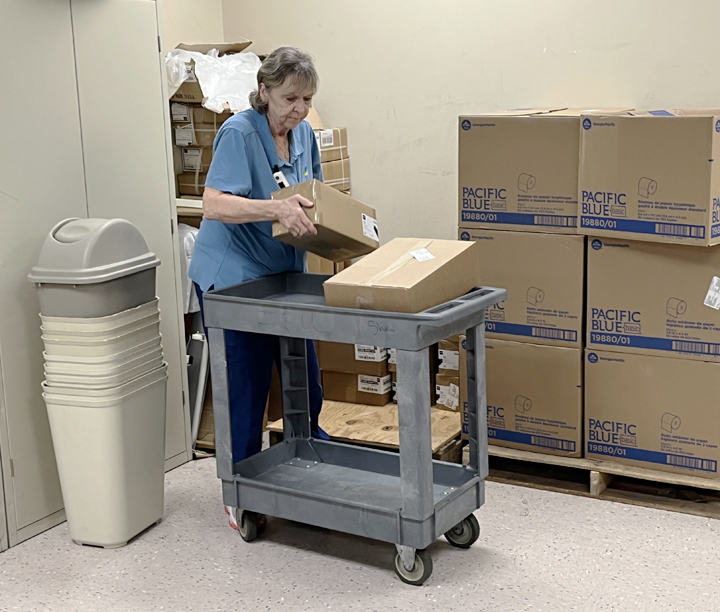 Hospitality team restocking