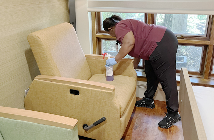 Hospitality team cleaning the rooms