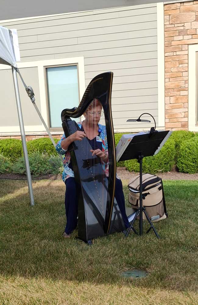 Troy Butterfly Release Harpist