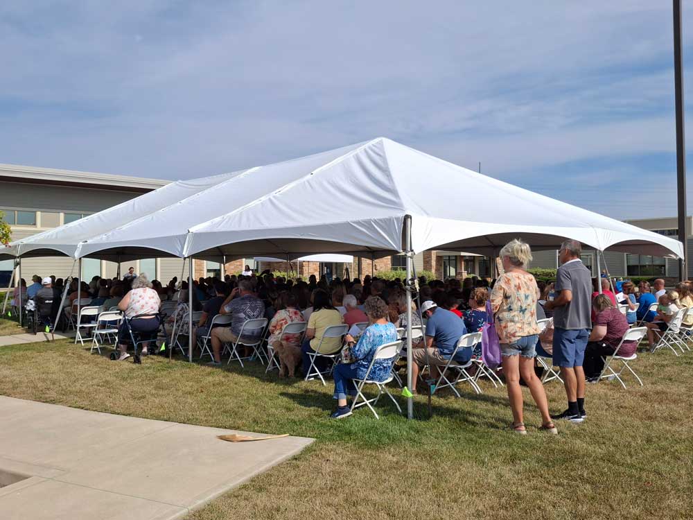 Troy Butterfly Release Guests in a Tent