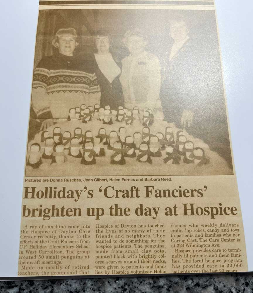 Volunteer Spotlight: Helen's Crafty Angels Newspaper Article