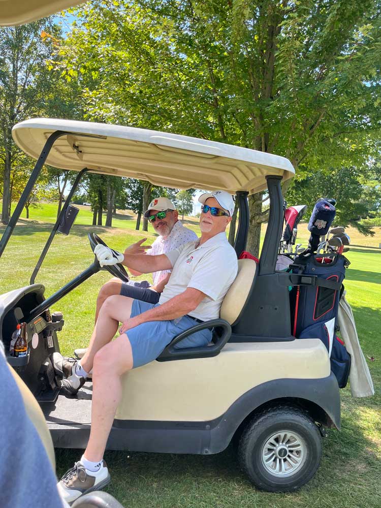 Golf Classic Dover, OH golfers on cart