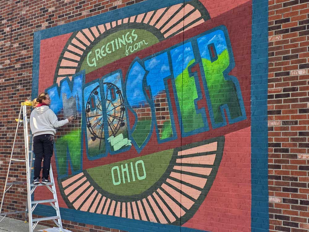 Mural on the side of Friendtique in Wooster, OH