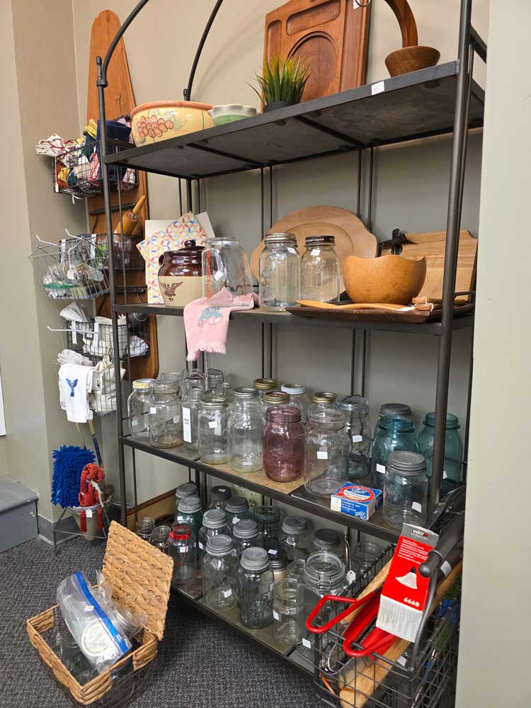 Jars on display at Friendtique in Wooster, OH