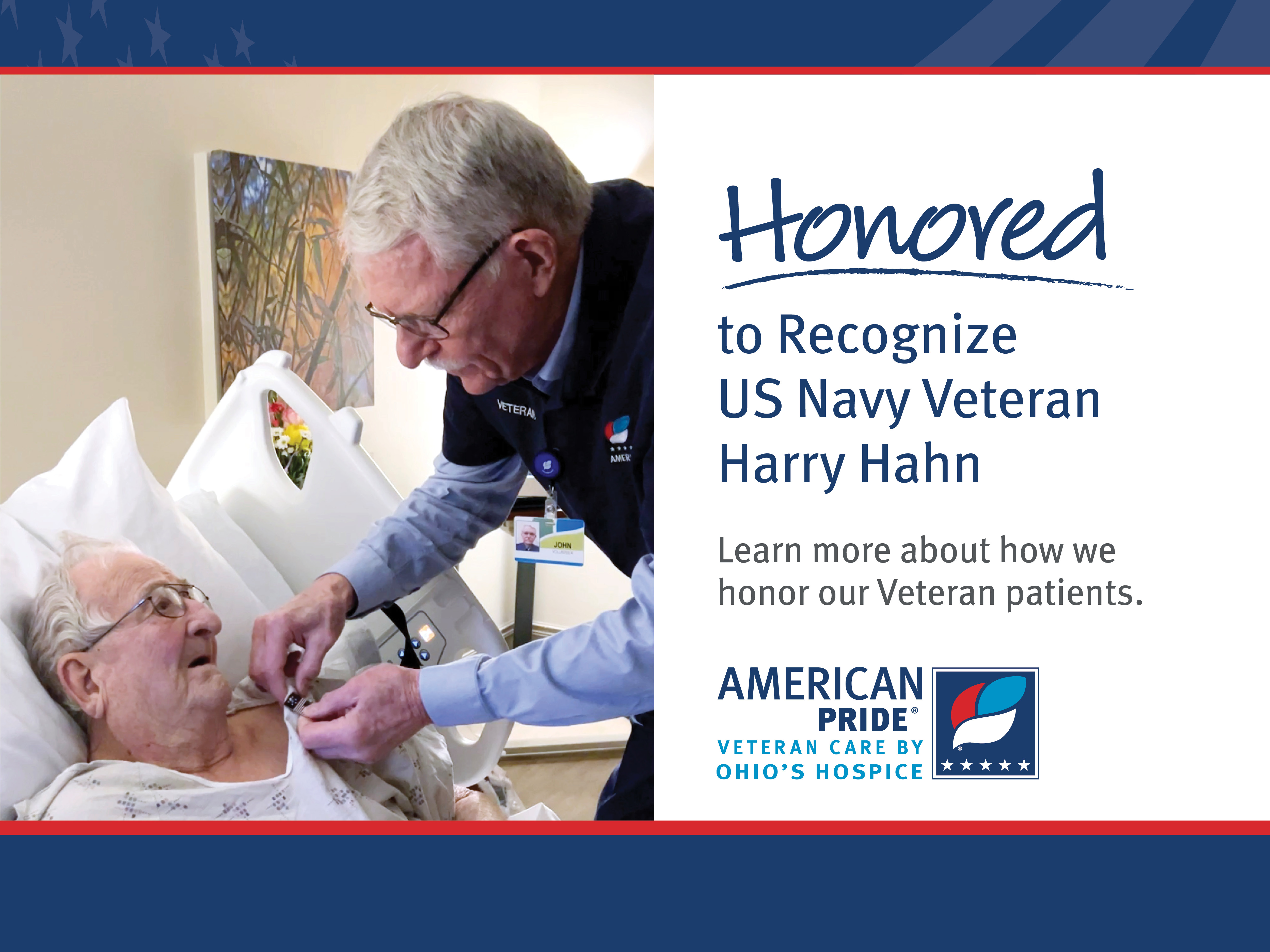 Honored to recognize US Navy Veteran Harry Hahn