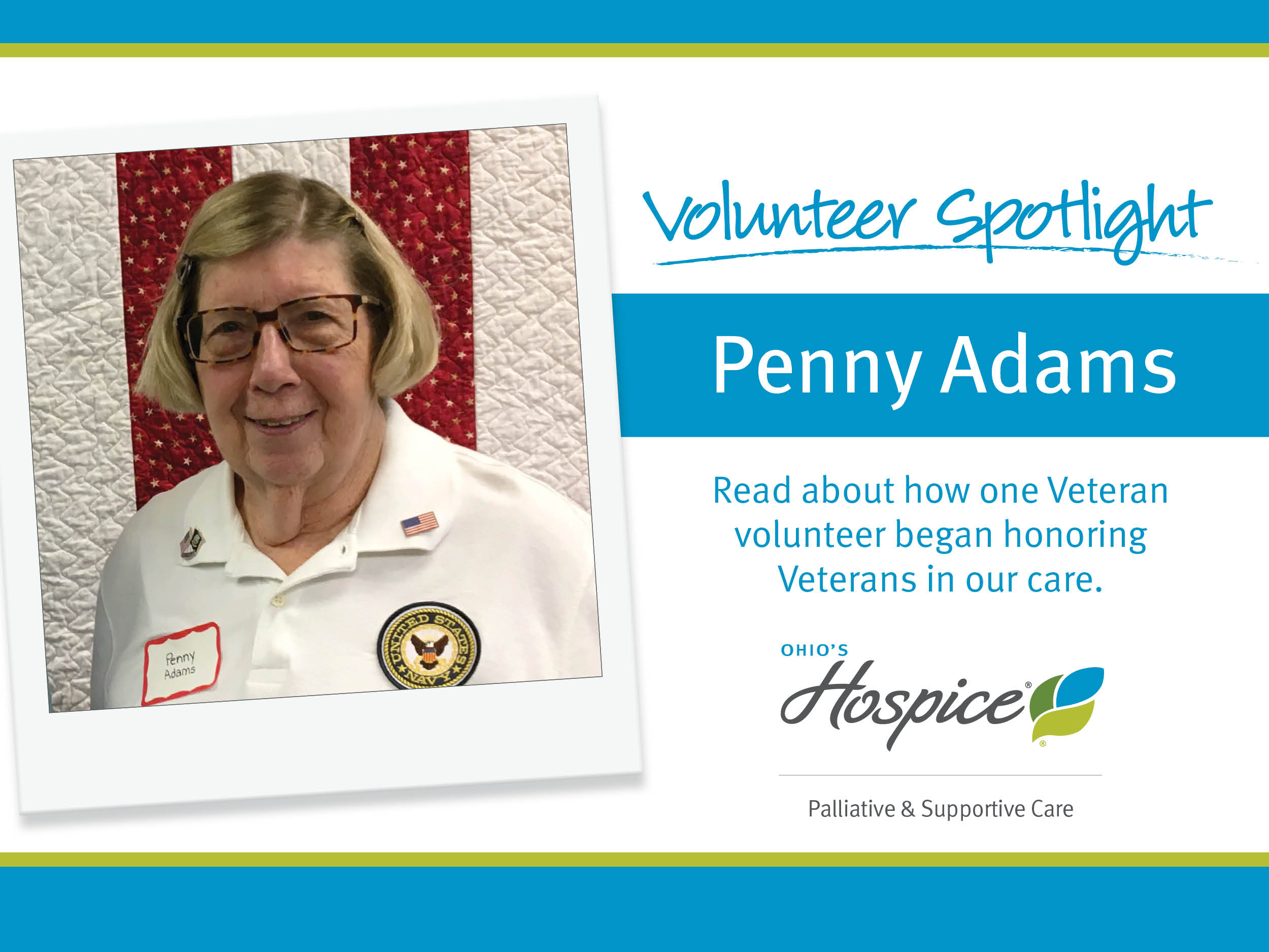 Volunteer Spotlight Penny Adams