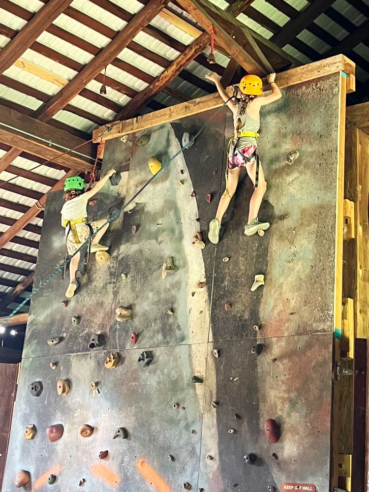 Camp Pathways North climbing wall