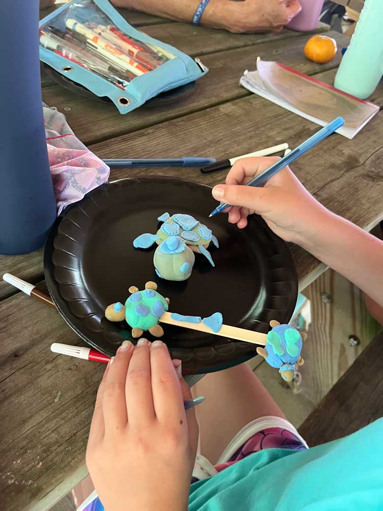 Camp Pathways North painting clay project