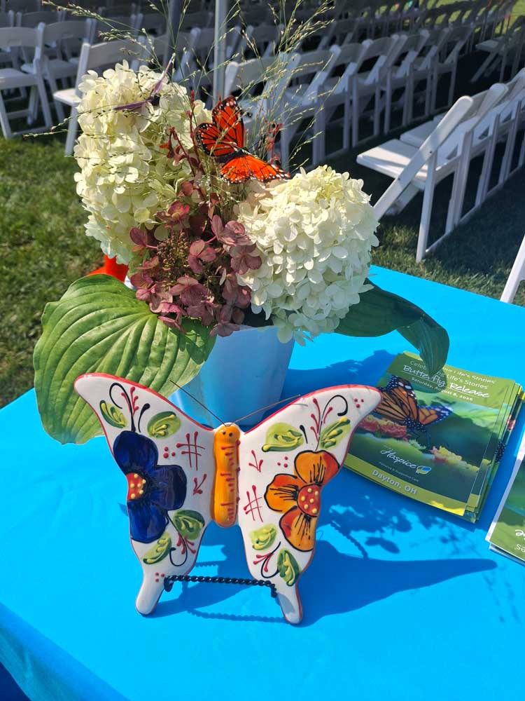 Ohio's Hospice Dayton Butterfly Release table