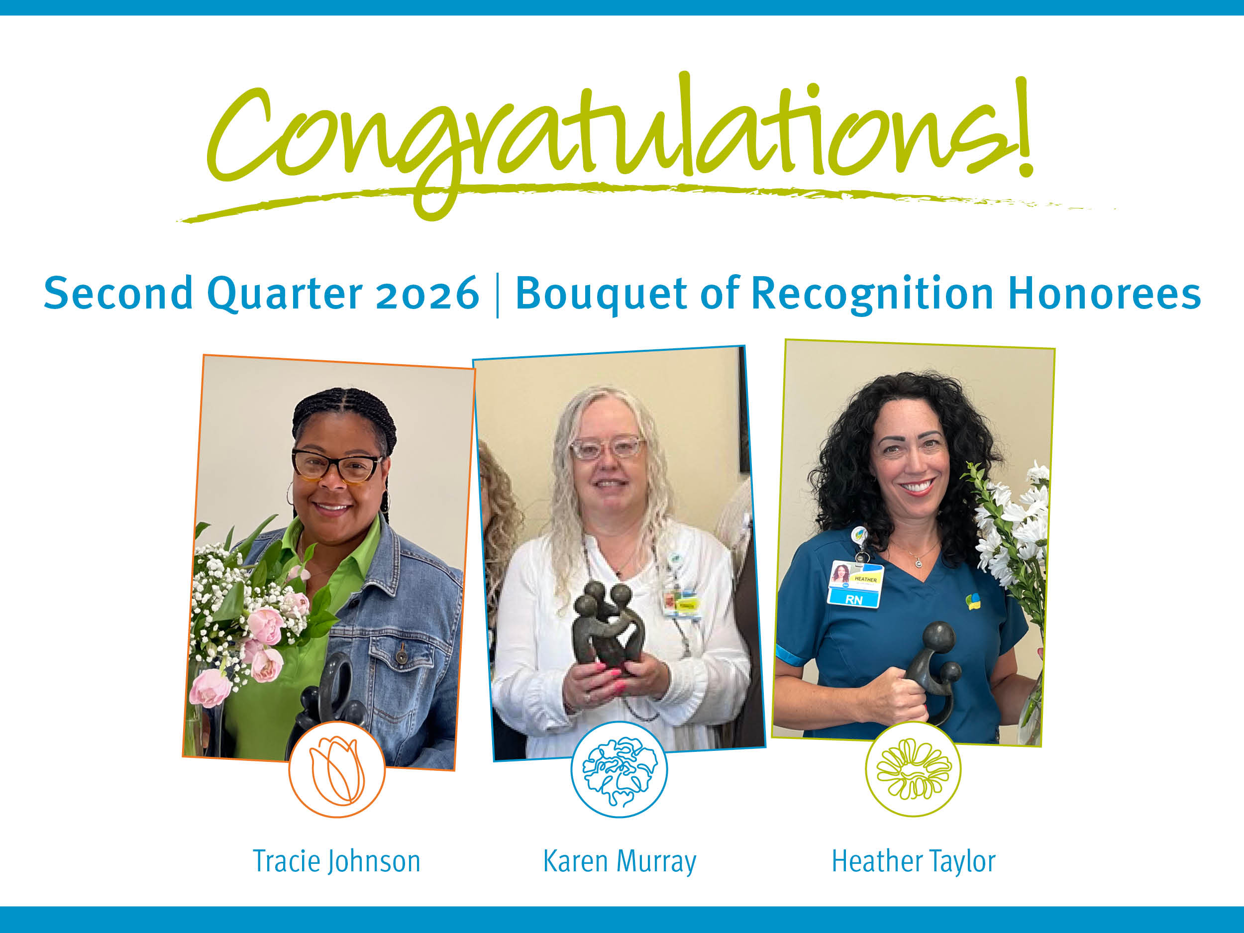 Congratulations Bouquet of Recognition Second Quarter 2026 Honorees