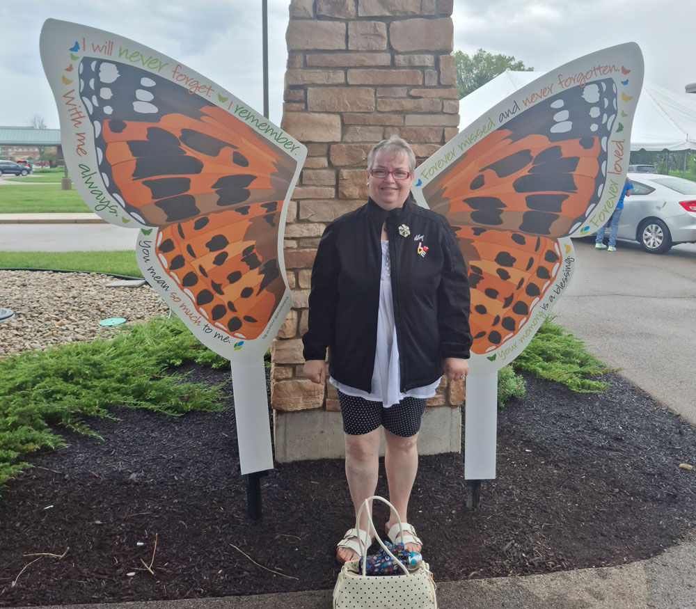 Troy Butterfly Release 2026 Guests in front of Butterfly Wings