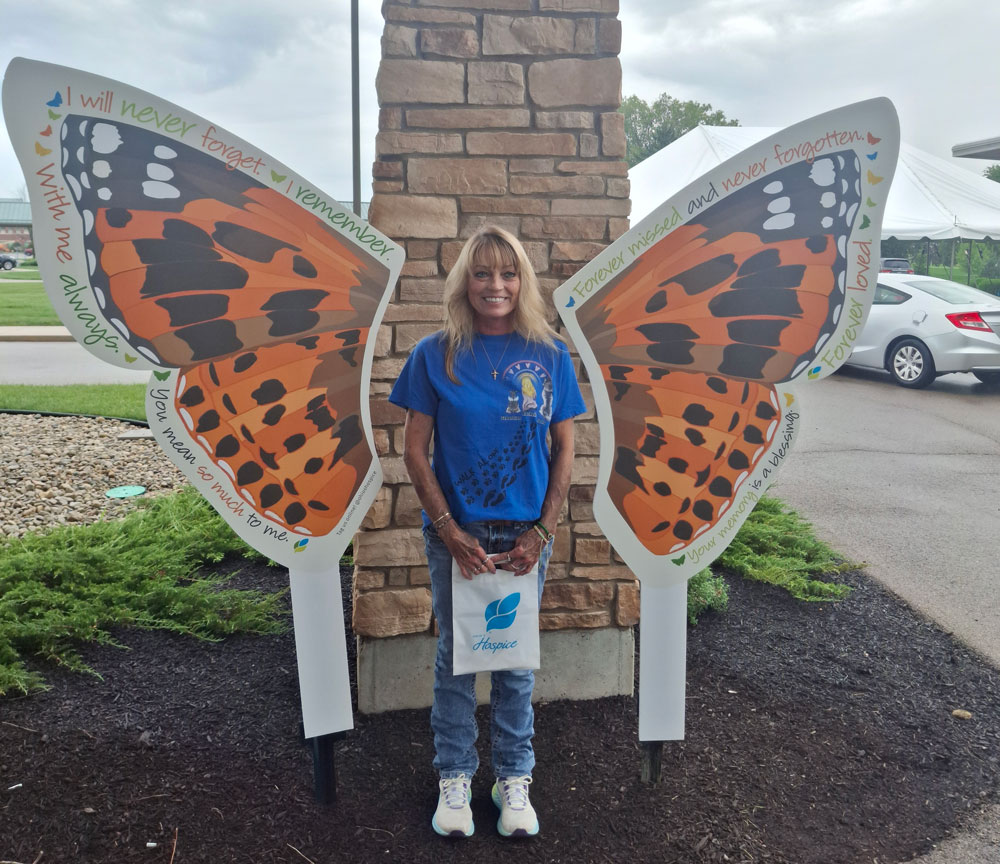 Troy Butterfly Release 2026 Guests in front of Butterfly Wings
