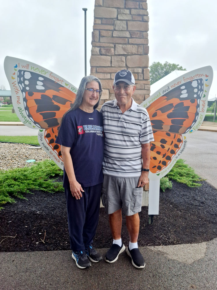 Troy Butterfly Release 2026 Guests in front of Butterfly Wings