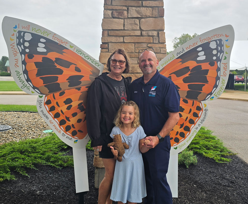 Troy Butterfly Release 2026 Guests in front of Butterfly Wings